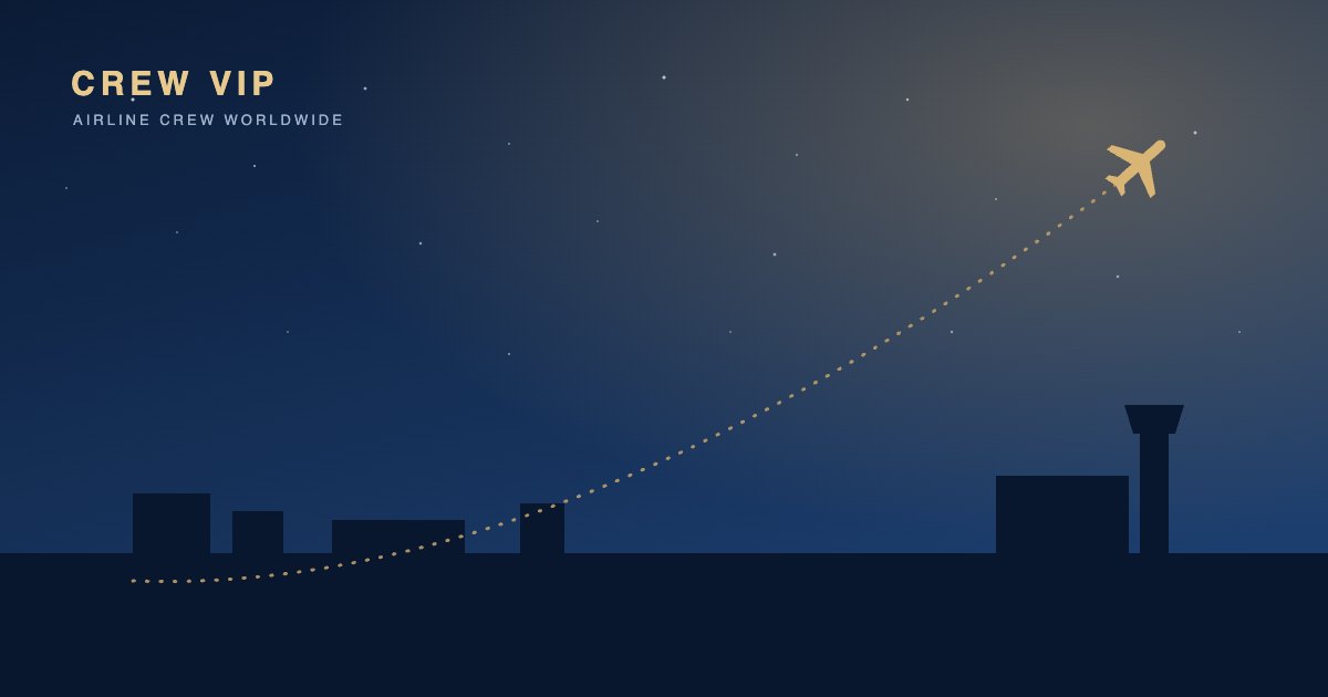 Plane departing over an airport skyline — CrewVIP
