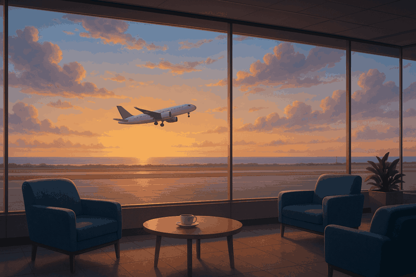 Flight attendant supporting their mental health and connection on a layover